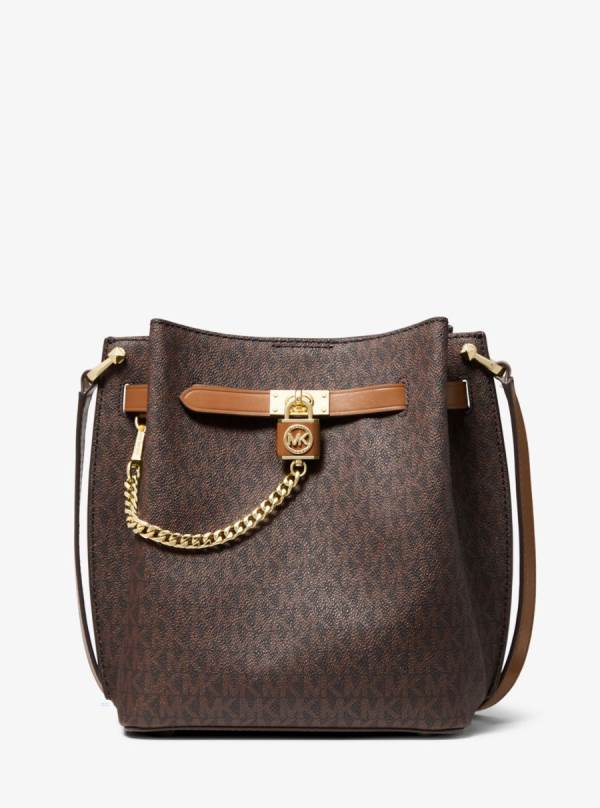 Damske Prenosná Taška Michael Kors Hamilton Legacy Medium Logo Čokoláda Žlté - Kabelky Michael Kors Obchod | VWTQY-6519